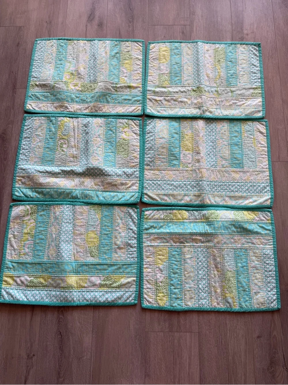 Aqua and Cream Reversible Quilted Bed Throw - Brand